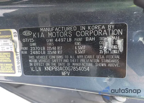 2016 Kia Sportage Lx z USA, uszkodzony, nr VIN KNDPB3AC0G7854054